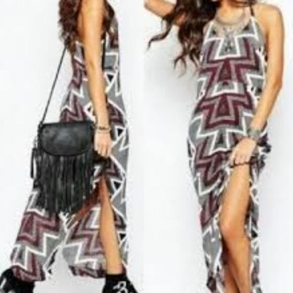 Free People Serves You Right Geometric Aztec Dress - Picture 1 of 8